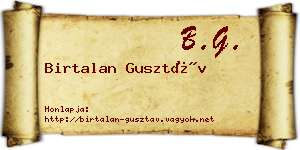 Birtalan Gusztáv névjegykártya