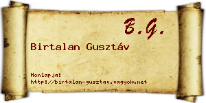 Birtalan Gusztáv névjegykártya