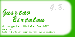 gusztav birtalan business card